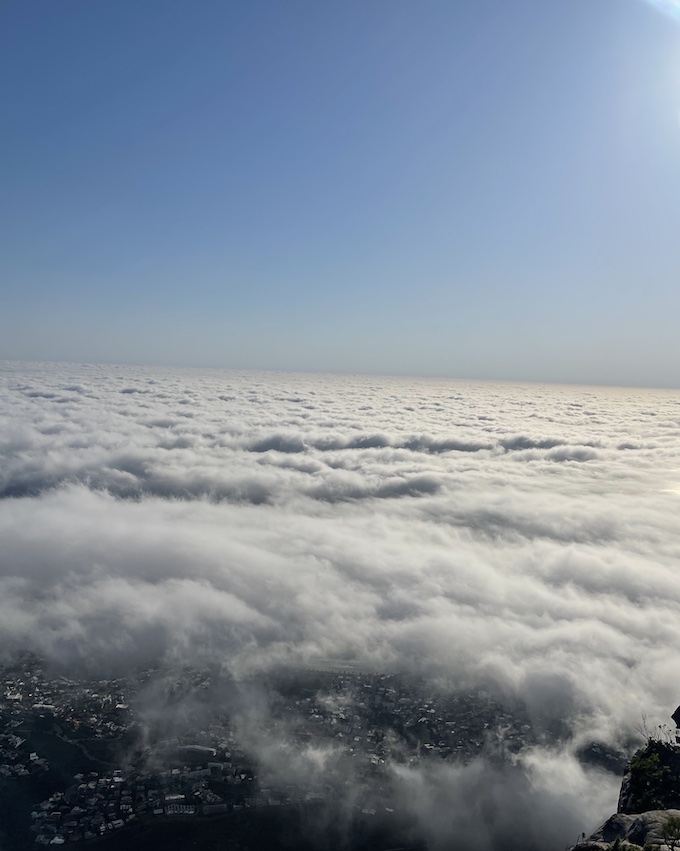 Cloudy view from Table Mountain
