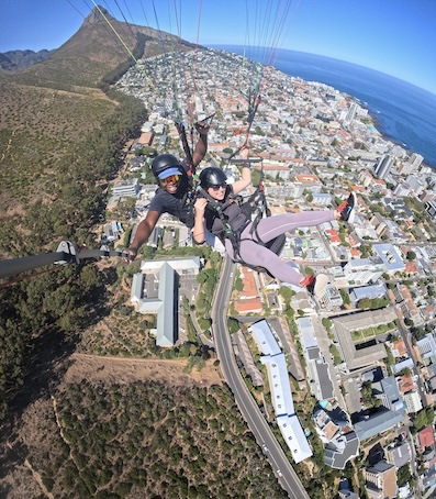 Go pro footage of tandem paragliding flight