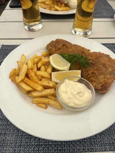 Fish and chips at the Seaforth Restaurant
