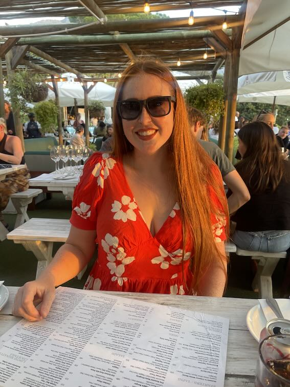 Hannah at the Lawns at sunset