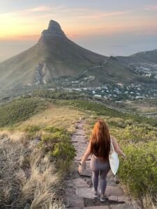 Hannah walking down Kloof Corner steps