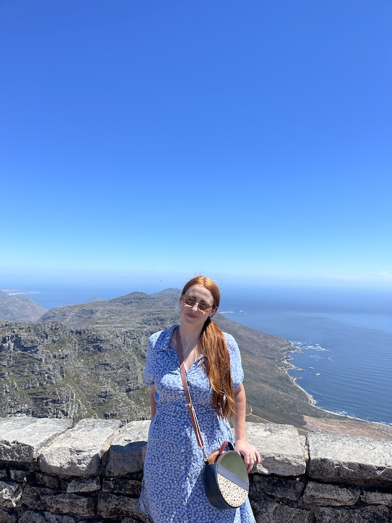 Hannah up Table Mountain