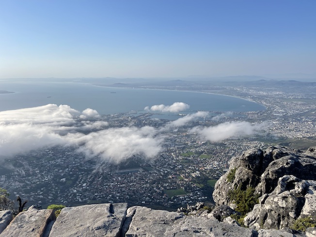 Table Mountain view with clouds