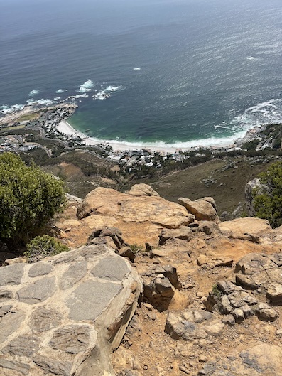 View of the beach on the way up Lion's Head