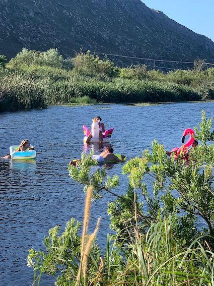 Lilos on the river at Wolfkopp Festival