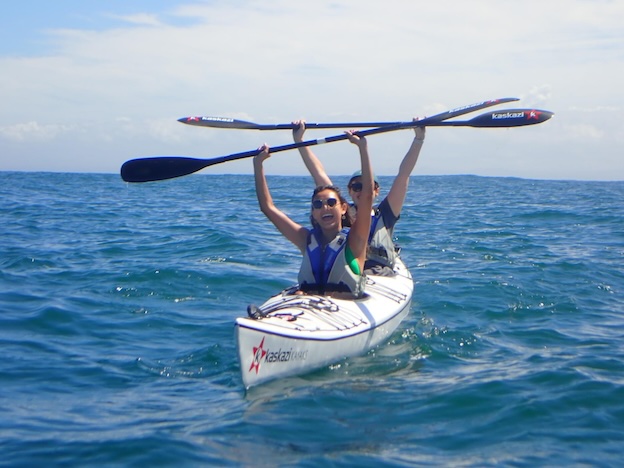 Hannah and Sophie kayaking