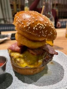 A burger at Cafe Caprice
