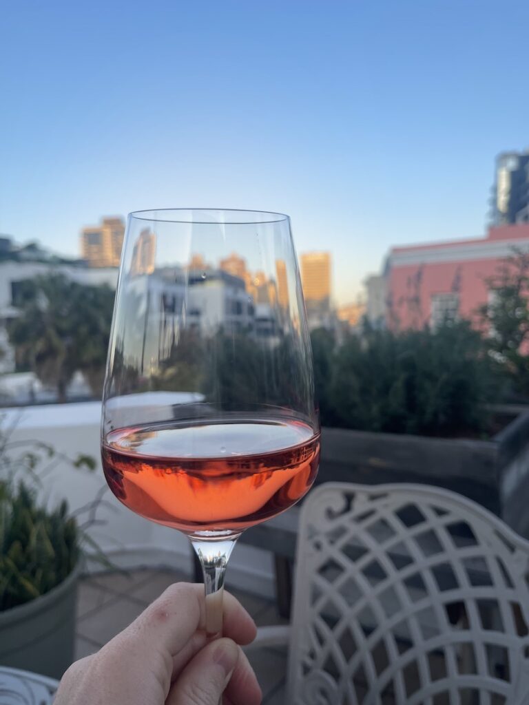 Glass of rose at the Charles