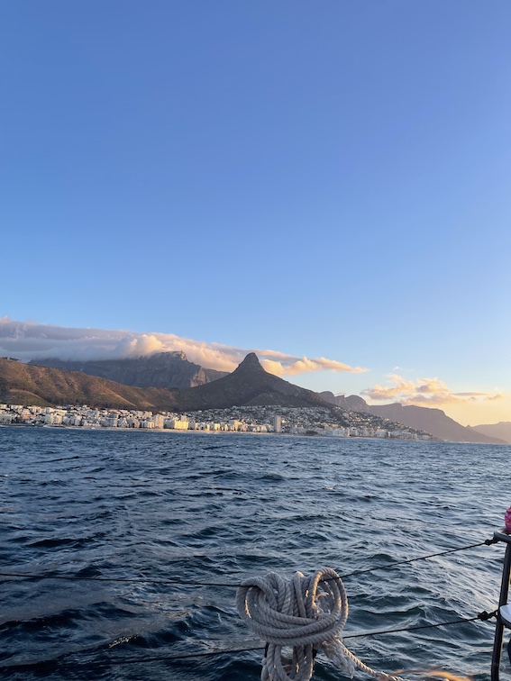 Table Mountain and Lion's Head from the sunset champagne cruise