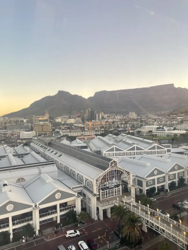 Mall and Table Mountain at sunset