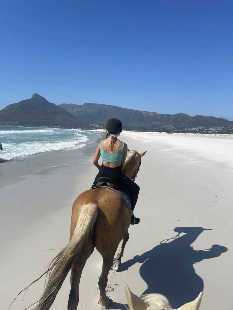 Sophie horse riding on Noordhoek beach