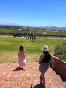Hannah and Jess leaving Longridge Stellenbosch