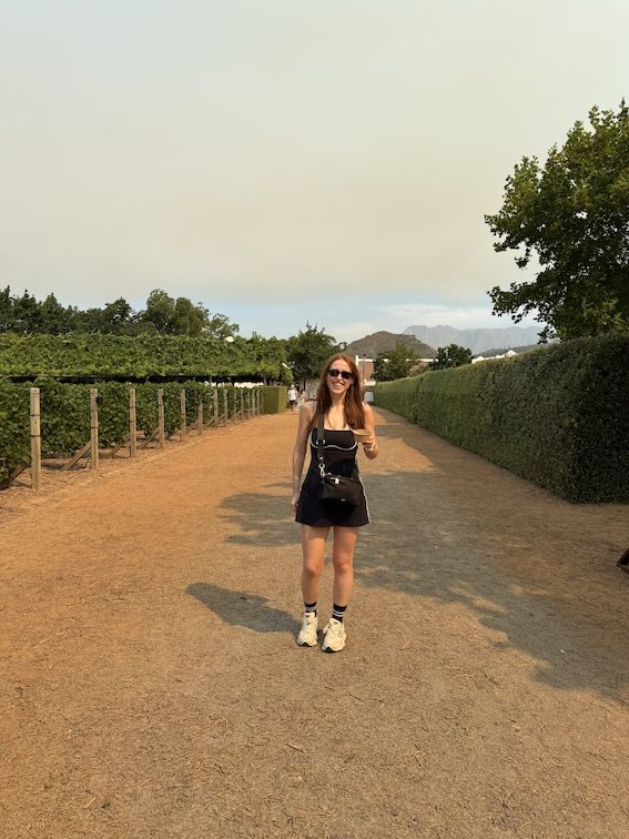 Hannah with ice cream at Babylonstoren