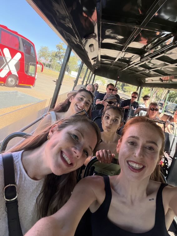 Hannah Kim Georgia and Sophie on the wine tram