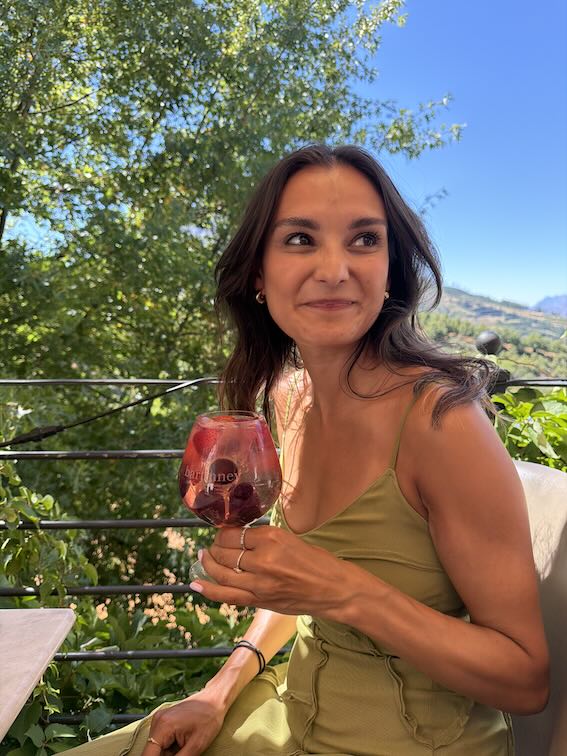 Sophie with a cocktail at Bartinney