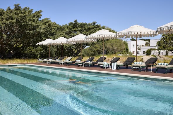 The pool at Spier Wine Farm in Stellenbosch